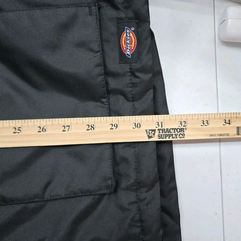 Dickies Utility Work Wear Vest 3XL Black Zip Quilted Flannel Lined Pockets EUC
